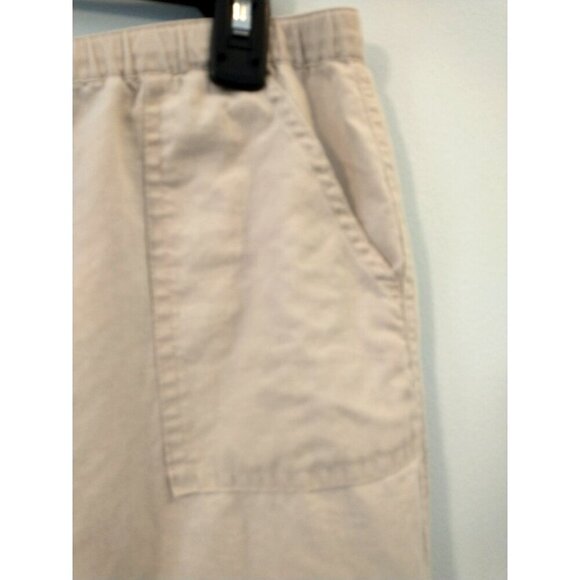 New York & Co Women's Wide-Leg Linen Blend Pants Beige Drawstring Relaxed - XL - Picture 2 of 8